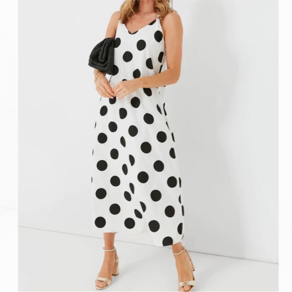 Pomander place Conrad dress in white and black polka dots - size large - Picture 2 of 10